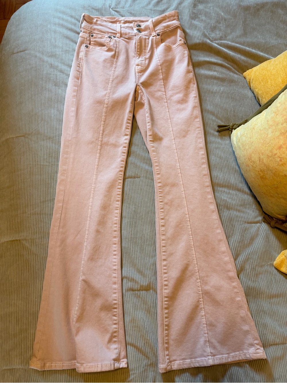 American Eagle Outfitters Blush Pink Flare Jeans